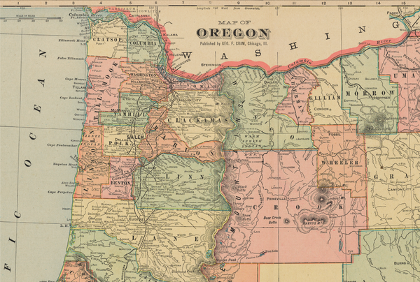 Map of Oregon, c. 1900