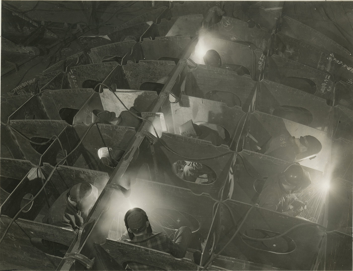 Welders in the shipyards