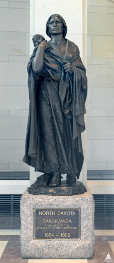 Sacagawea and Pom statue in the U.S Capitol building